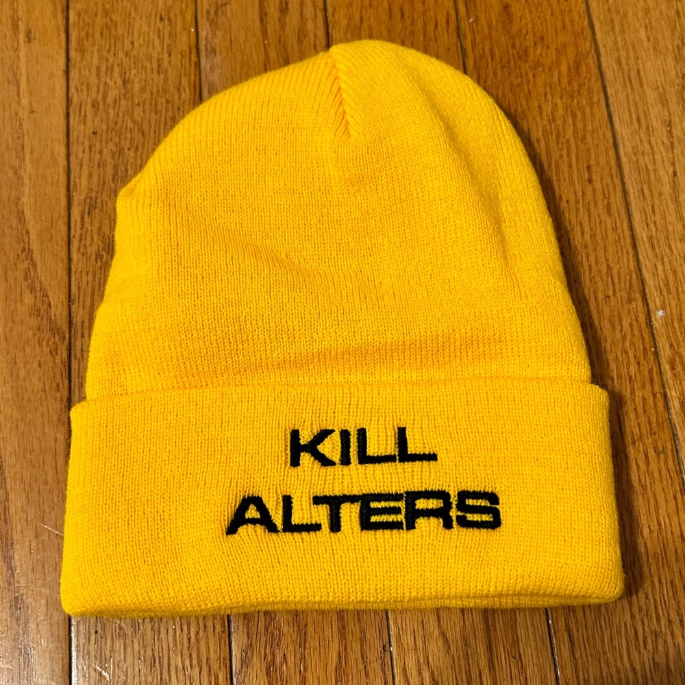 KILL ALTERS beanie hat yellow- brand new
